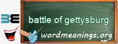 WordMeaning blackboard for battle of gettysburg